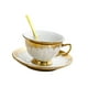 thumbnail image 5 of Juego de Taza y platillo de té de cerámica, juego de tazas de té de , estilo elegante esmaltado, taza de café expreso delicada y hermosa, taza Blanco Macarena taza de café platillo, 5 of 8