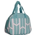 thumbnail image 2 of Fashion Print Insulated Water Resistant Round Small Lunch Cooler or Cosmetic Tote Bag Turquoise Arrow, 2 of 4