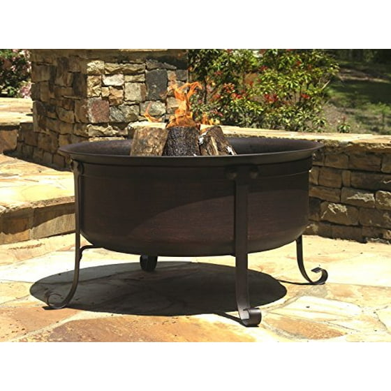 Catalina Creations Round Cauldron Wood Burning Patio Fire Pit With Catalina Creations Round Cauldron Wood Burning Patio Fire Pit With Oil Rubbed Bronze Finish Mesh Spark Screen And Accessories Com