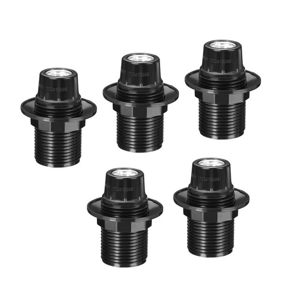 Uxcell E14 Bulb Holder Light Socket, 5 Pack Screw Thread LED Bulb Lamp Holder for Pendant Lights, Black