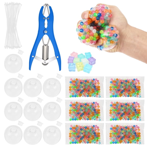 DIY Squishy Making Kit 10 Pack Glowing Stress Ball Maker with Transparent TPR Skins and Fill Beads for Adult ASMR Sensory Play