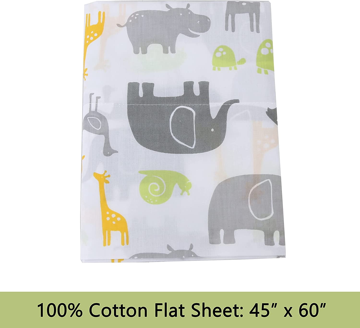 3-Piece Cotton Toddler Sheet Set for Kids Boys & Girls (Animals, Fish, Sports, Floral) SafariAnimals