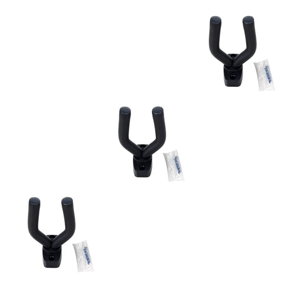 Greeniant Soporte antideslizante para gancho de suspensión de guitarra de montaje en pared para instrumentos de cuerda de ukelele de guitarras Negro 13 * 7 cm 3piezas