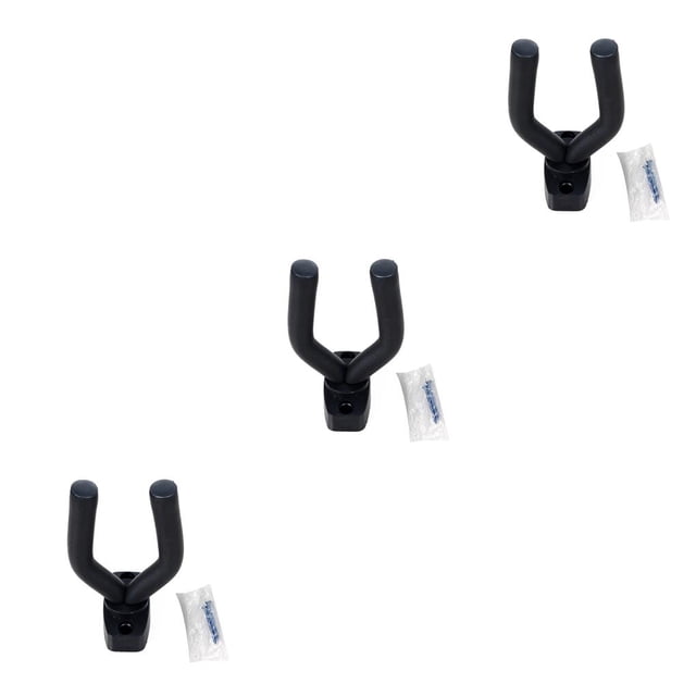 Greeniant Soporte antideslizante para gancho de suspensión de guitarra de montaje en pared para instrumentos de cuerda de ukelele de guitarras Negro 13 * 7 cm 3piezas