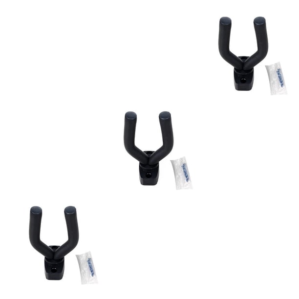 Greeniant Soporte antideslizante para gancho de suspensión de guitarra de montaje en pared para instrumentos de cuerda de ukelele de guitarras Negro 13 * 7 cm 3piezas
