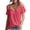 Watermelon Red #030, variant on Women's Cold Shoulder Ruffle Blouse V Neck Spaghetti Strap Loose Fit Boho Casual Summer Tops 2026, M