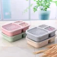 thumbnail image 2 of Bento Box Food Grade Wheat Straw Storage Case Portable Food Storage Container Microwave Lunch Box Household Picnic Accessories beige 1, 2 of 6