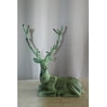 thumbnail image 2 of Nifao Aluminum Deer Statue Green Patina Resting on the ground – Home Decor Sculpture, 26"L x 7"W x 24"H, 2 of 12