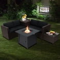 thumbnail image 4 of Costway 5PCS Outdoor Patio Furniture Set with 50,000 BTU Propane Fire Pit Table Cushions Mix Brown + Black, 4 of 10