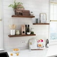 thumbnail image 2 of Wall Mounted Rustic Floating Shelves Wall Hanging Display Rack Decor Floating Shelves Wood Wall Shelf Home Bedroom Storage Rack Retro color L, 2 of 8