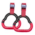 thumbnail image 2 of Colaxi Gymnastics Rings Exercise Rings Multifunction Children Adjustable Strap Gift Gym Rings Training for Workout Fitness Equipment Red 1m Webbing, 2 of 7