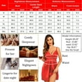 thumbnail image 2 of Avidlove Women Sexy Lingerie Set Satin Nightgown V Neck Sleepwear Silk Negligee Lace Nightie Gown Red L, 2 of 6