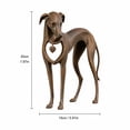 thumbnail image 4 of Vintage Dog Sculpture with Hanging Heart Charm, Antique Patina Resin Art Piece with Delicate Heart Detail for Adding Warmth to Any Space, 4 of 7