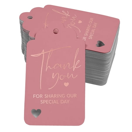 Inkdotpot Rose Gold Foil Paper Hang Tags ThankYou For Sharing Our Special Day Bridal Shower-Baby Shower-Retirement-Wedding-Birthday Favor Tags 50 Pack