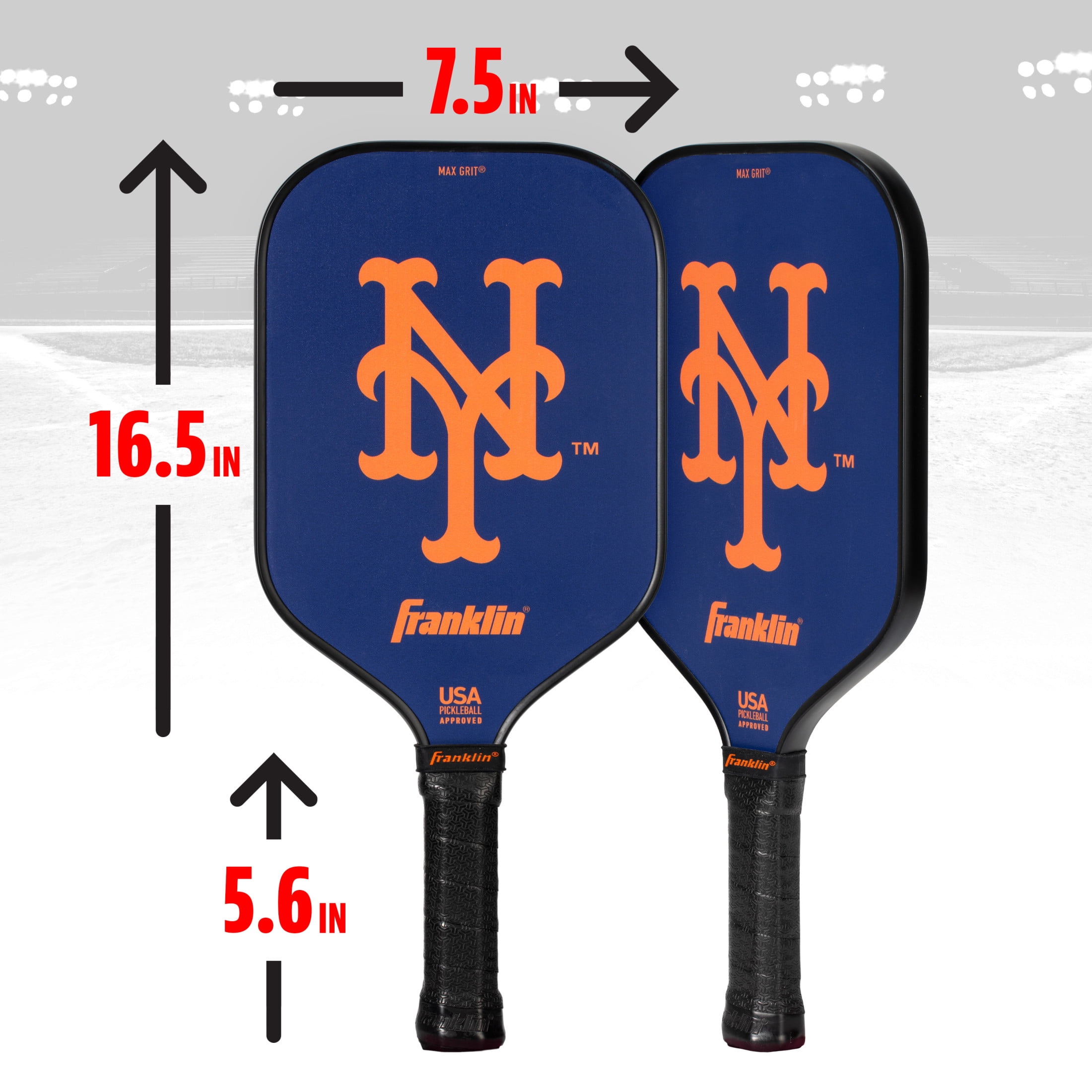 Franklin Sports MLB New York Mets Pickleball Paddle - Official MLB Team Pickleball Paddles - USAP (USAPA) Approved Premium Quality Pickleball Paddles - Authentic Team Logos + Colors