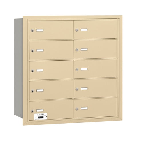 4B+ Horizontal Mailbox - 10 B Doors - Sandstone - Rear Loading - Private Access