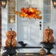 thumbnail image 1 of Corona de Halloween | Corona de otoño con calabaza y hojas | Adorno para puerta para festival de la cosecha | Decoración de mesa para Acción de Gracias en otoño, 1 of 6