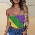 thumbnail image 1 of TIMIFIS Mardi Gras Femmes Hauts Courts Sans Bretelles Grande Taille Mode Carnaval Imprimé Sans Manches Tops de Fête, 1 of 4