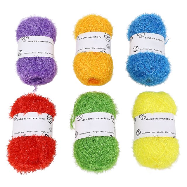 Shiny Yarn Set, Shiny Yarn High Color Saturation with Crochet Hook for Crafts