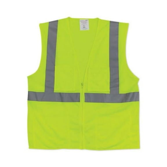 Zip Hi-Viz Safety Vest, Lime Yellow - 3XL