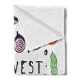 thumbnail image 2 of Harvest Soft Flannel Fleece Throw Blanket, Drawing Food Pumpkin Pepper Carrot Onion Eggplant Potato Radish Avocado, Cozy Plush for Indoor and Outdoor Use, 60" x 80", Multicolor, by Ambesonne, 2 of 5