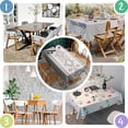 thumbnail image 4 of Geometric Diamond Striped Pattern Rectangle Tablecloth 60"x84",Waterproof Polyester Rectangle Table Cloth, Wipeable Spillproof Polyester Tablecloth for Dining, Camping, Indoor and Outdoor, 4 of 5