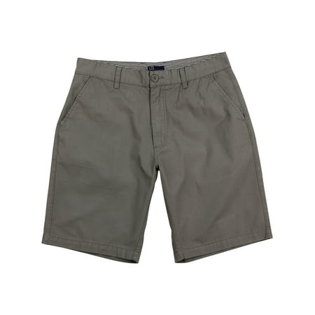 - Men's Flat Front Chino Shorts (Gray, Size 33)