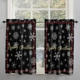 thumbnail image 2 of Black Snowflake Christmas Kitchen Curtain 2 Panels Tiers Curtains 45 Inch Length, Xmas Red Plaid Curtains Rod Pocket Curtains Window Drapes Treatment Window Cafe Curtains, 2 of 5
