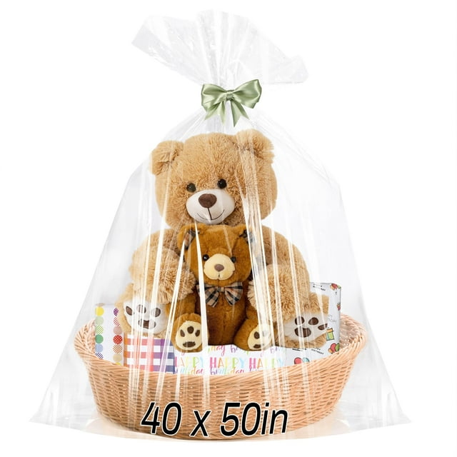 Bolsas de regalo de celofán Woric, extra grandes, 100 x 125 cm, transparentes, 6 unidades