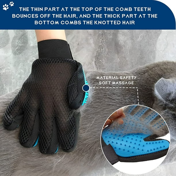 1 Pair Cat Grooming Glove Cat Dog Grooming Mitten Brush Glove Pet Hair Remover Mitt Gentle Massage Silicone Deshedding Glove Dog Washing Gloves for