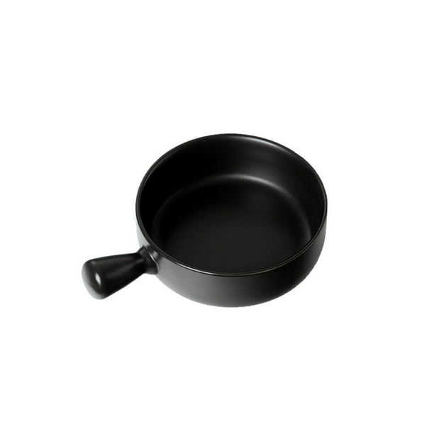 Bewildely Cuenco para ensalada con mango de Color sólido, repuesto reutilizable para cocina, almuerzo, fideos instantáneos, postre, sopa, Cocina y Comedor Negro