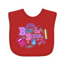 Inktastic Back to School with School Supplies Girls Baby Bib