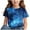 Blue, variant on Piuwrlz T-Shirts Tops for Kids Girls Short Sweatshirt Sleeve Blue Size 7 Years