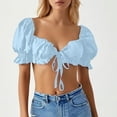 thumbnail image 2 of Women's Summer Tube Top with Drawstring Tie Strap Design Casual Party Wear Stylish Comfortable Stretchy Fashion Tops, 2 of 2