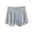 thumbnail image 4 of Pregnant Women's Plus Size Solid Color Comfortable Wear-proof Pants Shorts Leggings Gray L, 4 of 4