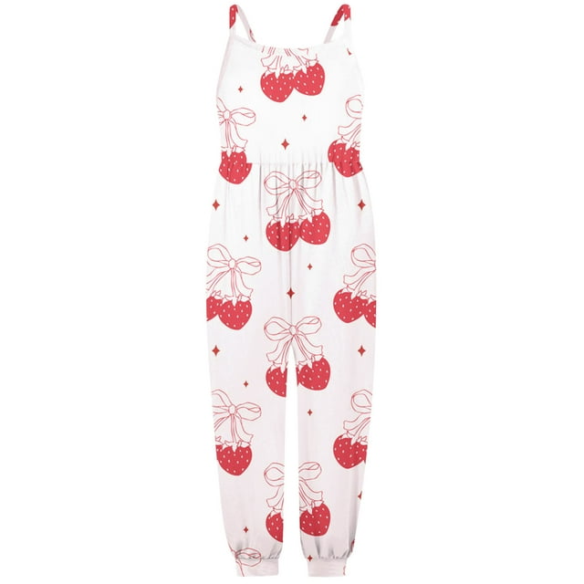 MIASHUI Combishort d'Été Sans Manches pour Fille avec Nœud Imprimé Décontracté pour la Plage, Rose, 1-2 Ans