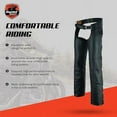 thumbnail image 3 of Daniel Smart Motorcycle Leather Chaps – All Season Unisex Biker Pant with Customizable fit and Jean Style Pockets, 3 of 6