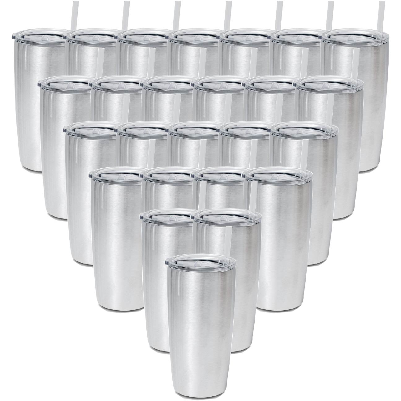 Case of 25 - 20oz Tumblers, Stainless Steel Coffee Mug, Double Wall Bulk Stainless Steel Tumblers Cheap