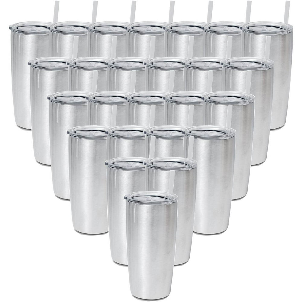 Case of 25 20oz Tumblers, Stainless Steel Coffee Mug, Double Wall