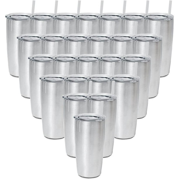 Case of 25 20oz Tumblers, Stainless Steel Coffee Mug, Double Wall