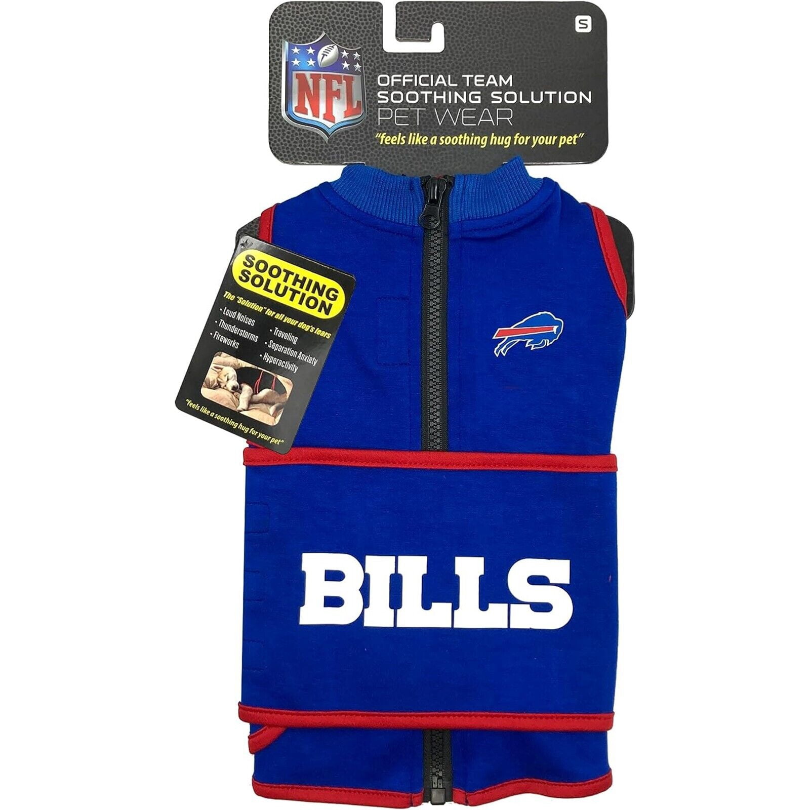 Pets First NFL Buffalo Bulls Dog Anxiety Calming Shirt Soothing Solution Vest, Dogs & Cats Keeps Dogs Calm & Feeling Safe, Relaxing Jacket, Xsmall