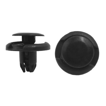 Unique Bargains 100 Pcs Black Plastic Rivet Push Pin Type Trim Fastener Clips 8mm for Car
