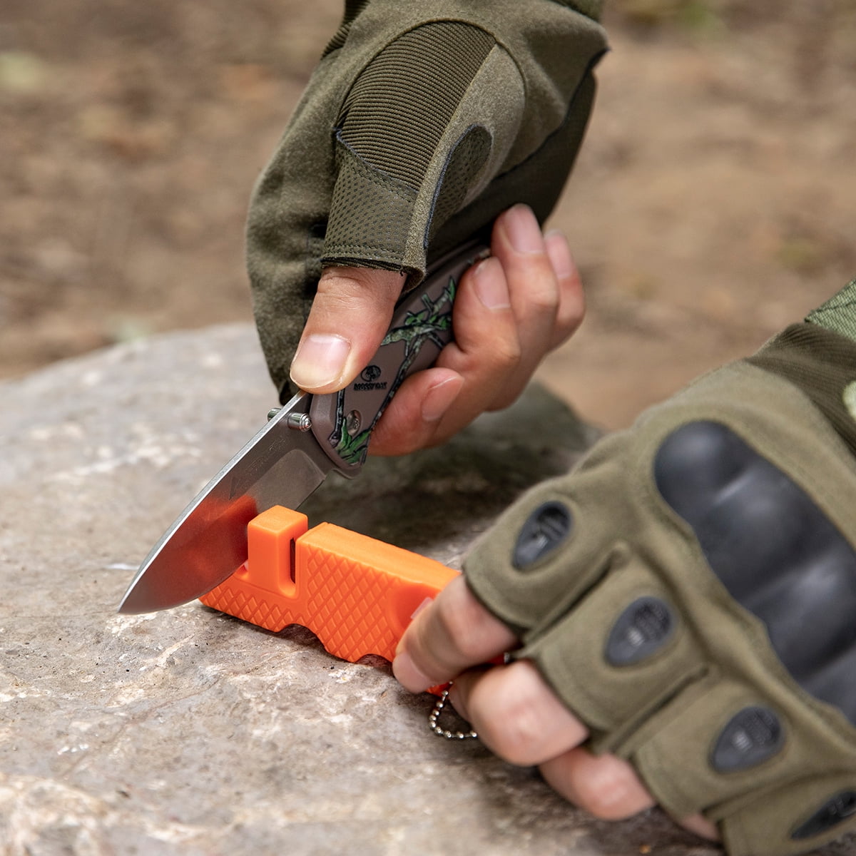 Ozark Trail 7.6"Blade Length Hunting Knife 6 Pcs Tactical Knives Moss Green