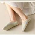thumbnail image 6 of Xfvqtps Women No Show Socks Ice Silk Shallow Socks Non Slip Low Cut Liner Breathable Summer Invisible Fit Hidden Thin Socks Green, 6 of 6