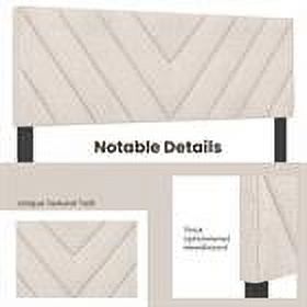 Kepooman Headboard, Linen Upholstered Headboard for Full and Queen Size Bed Frames-Beige