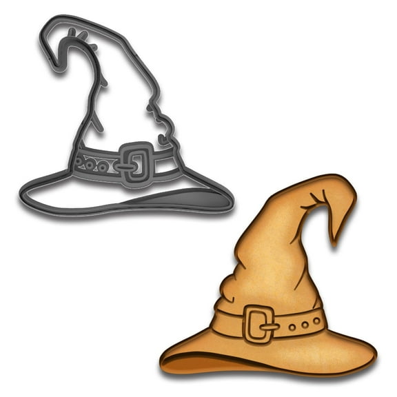 Wizard & Witch Hat Cookie Cutter & Stamp 4x3.71" for Baking Fondant Clay Gifts
