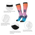 thumbnail image 3 of Goofa Beach with Palm Trees Pattern Adult Stockings, Color-Block Knee High Socks, Comfortable and Breathable, Soft and Stretchable, Sports, and Decoration, 3 of 6