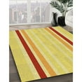 thumbnail image 3 of Ahgly Company Machine Washable Indoor Round Transitional Bold Yellow Area Rugs, 4' Round, 3 of 7