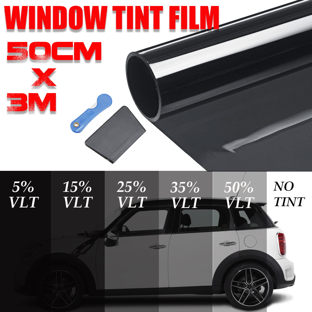 Window Tint Film Roll 5 15 25 35 50 Vlt Uv Proof Car Window Shade For Car And Residential Glass Walmart Canada