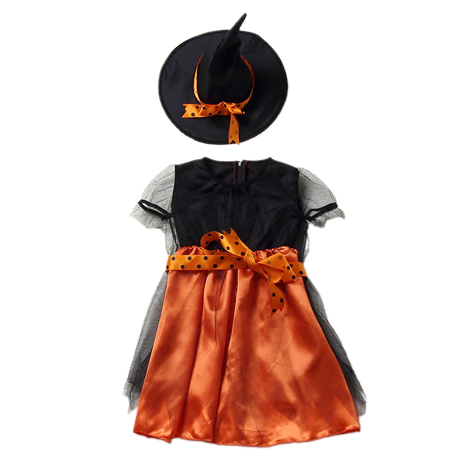 Toddler Baby Kids Girl Halloween Clothes Costume Dress+Hair Hoop+Bat Wing Outfit 